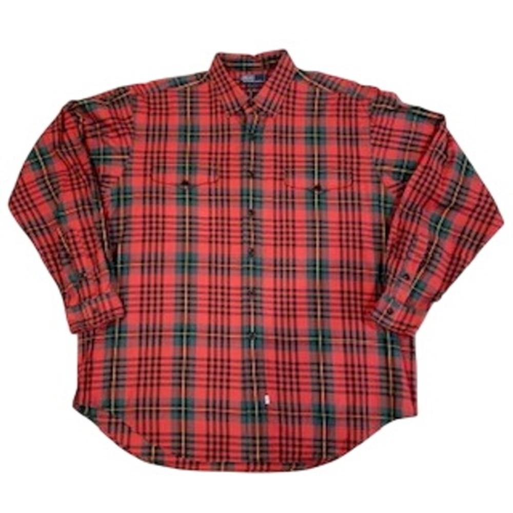 Polo Ralph Lauren Mens XXL Red Plaid Cotton Wool Blend Button Down Flannel Shirt